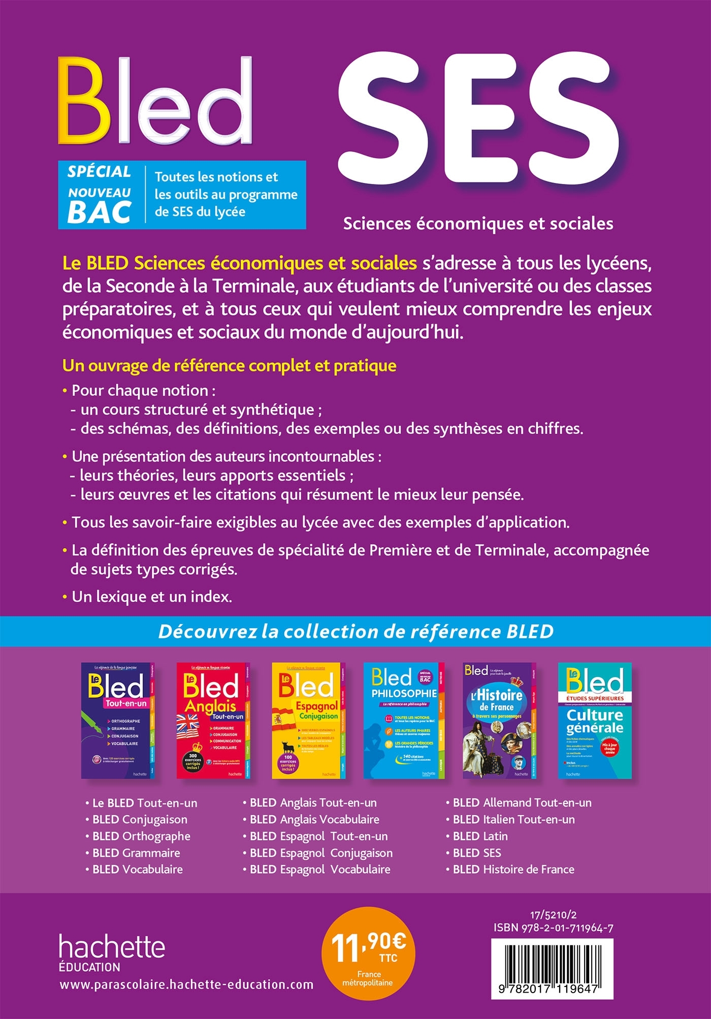 Bled SES - Marion Navarro, Vincent Barou, Laurent Braquet, Nicolas Danglade - HACHETTE EDUC