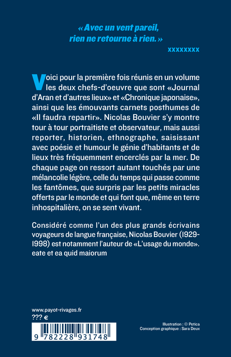 Îles, et autres lieux - Nicolas BOUVIER - PAYOT