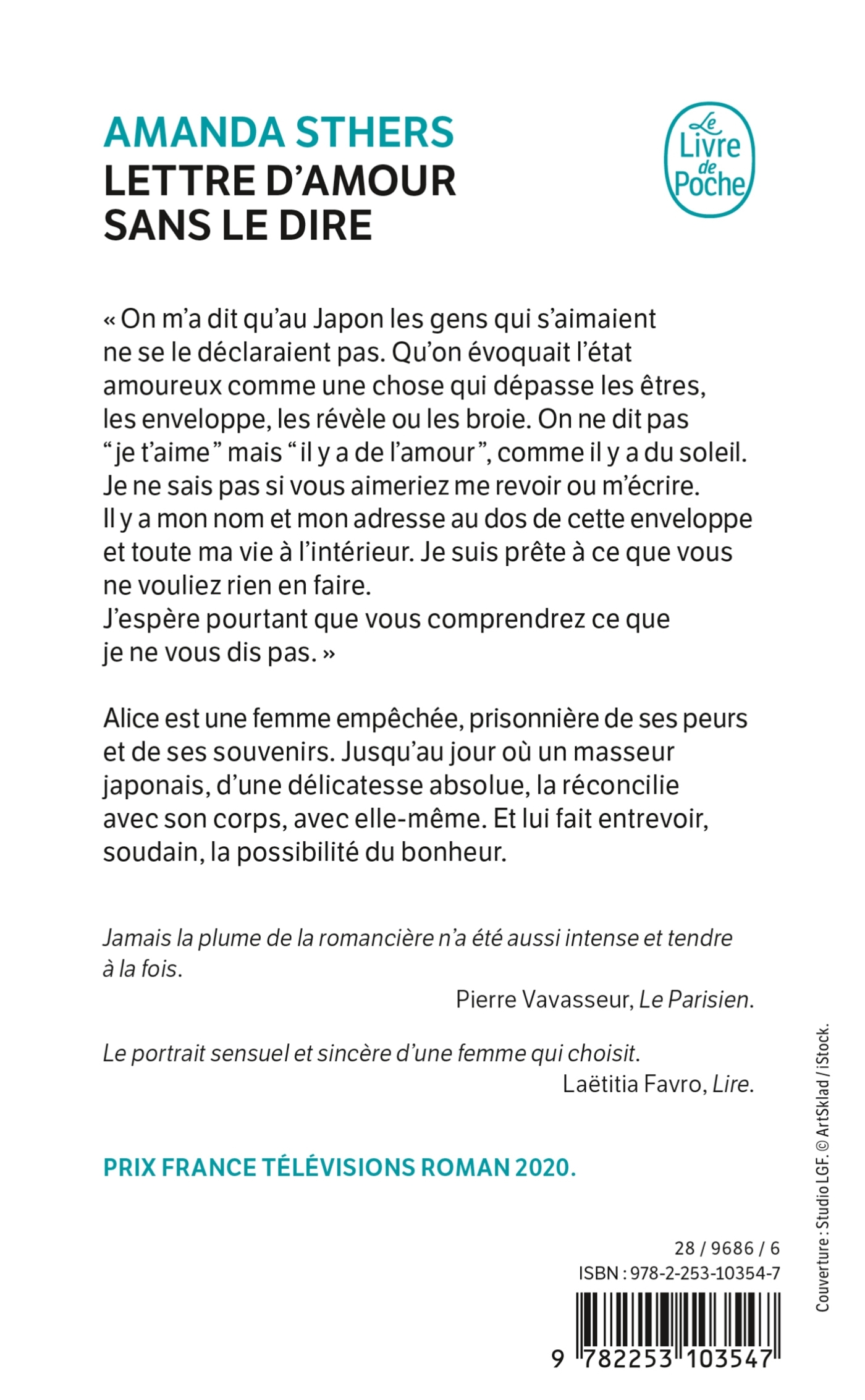Lettre d'amour sans le dire - Amanda Sthers - LGF