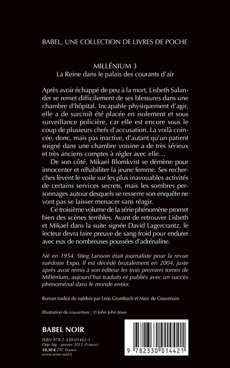 Millénium 3 - La Reine dans le palais des courants d'air - Stieg Larsson, Marc De gouvenain, Lena Grumbach, Stieg Larsson, Marc De gouvenain, Lena Grumbach - ACTES SUD