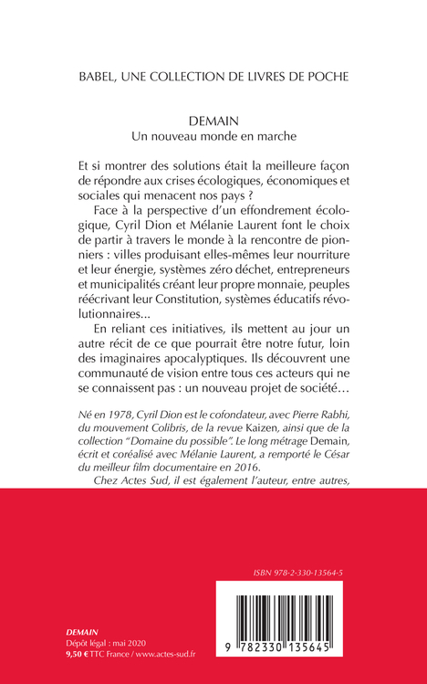 Demain - Cyril DION, Cyril DION - ACTES SUD