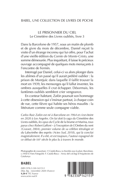 Le Prisonnier du Ciel - Carlos Ruiz Zafón, François Maspero, Carlos Ruiz Zafón, François Maspero - ACTES SUD