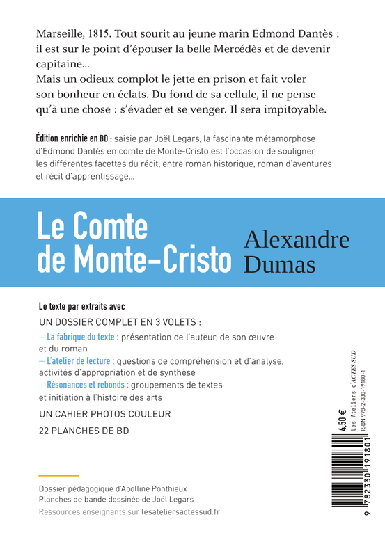 Le Comte de Monte-Cristo - Alexandre Dumas, Joël Legars, Apolline Ponthieux, Alexandre Dumas, Joël Legars, Apolline Ponthieux - ACTES SUD