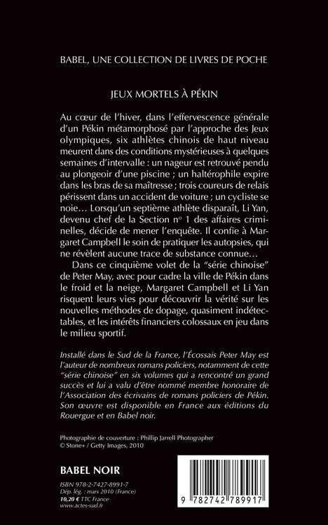 Jeux mortels à Pékin - Peter May, Ariane Bataille - ACTES SUD