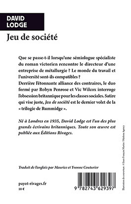 Jeu de société - David Lodge, Yvonne Couturier, Maurice Couturier, David Lodge, Yvonne Couturier, Maurice Couturier - RIVAGES