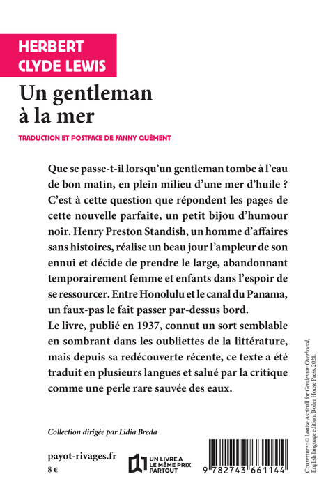 Un gentleman à la mer - Herbert Clyde Lewis, Fanny Quément - RIVAGES