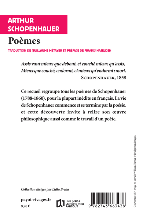 Poèmes - Arthur Schopenhauer, Francis Haselden, Guillaume Métayer, Arthur Schopenhauer, Francis Haselden, Guillaume Métayer - RIVAGES