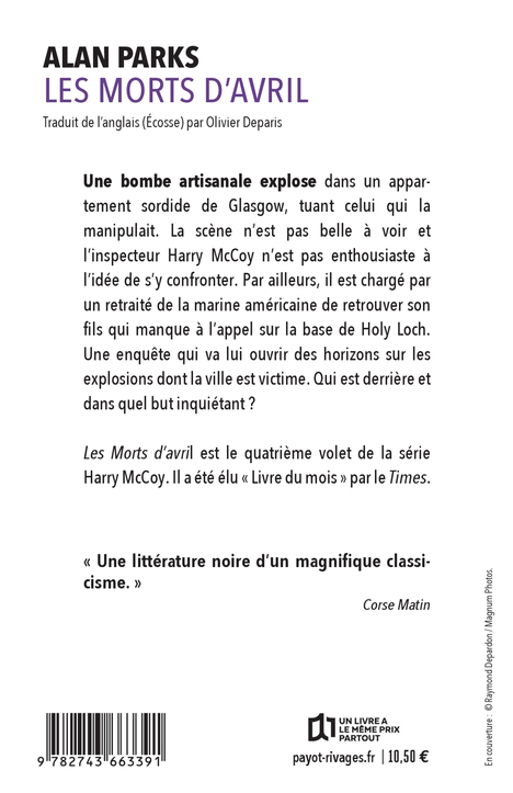 Les Morts d'avril - Alan Parks, Olivier Deparis - RIVAGES