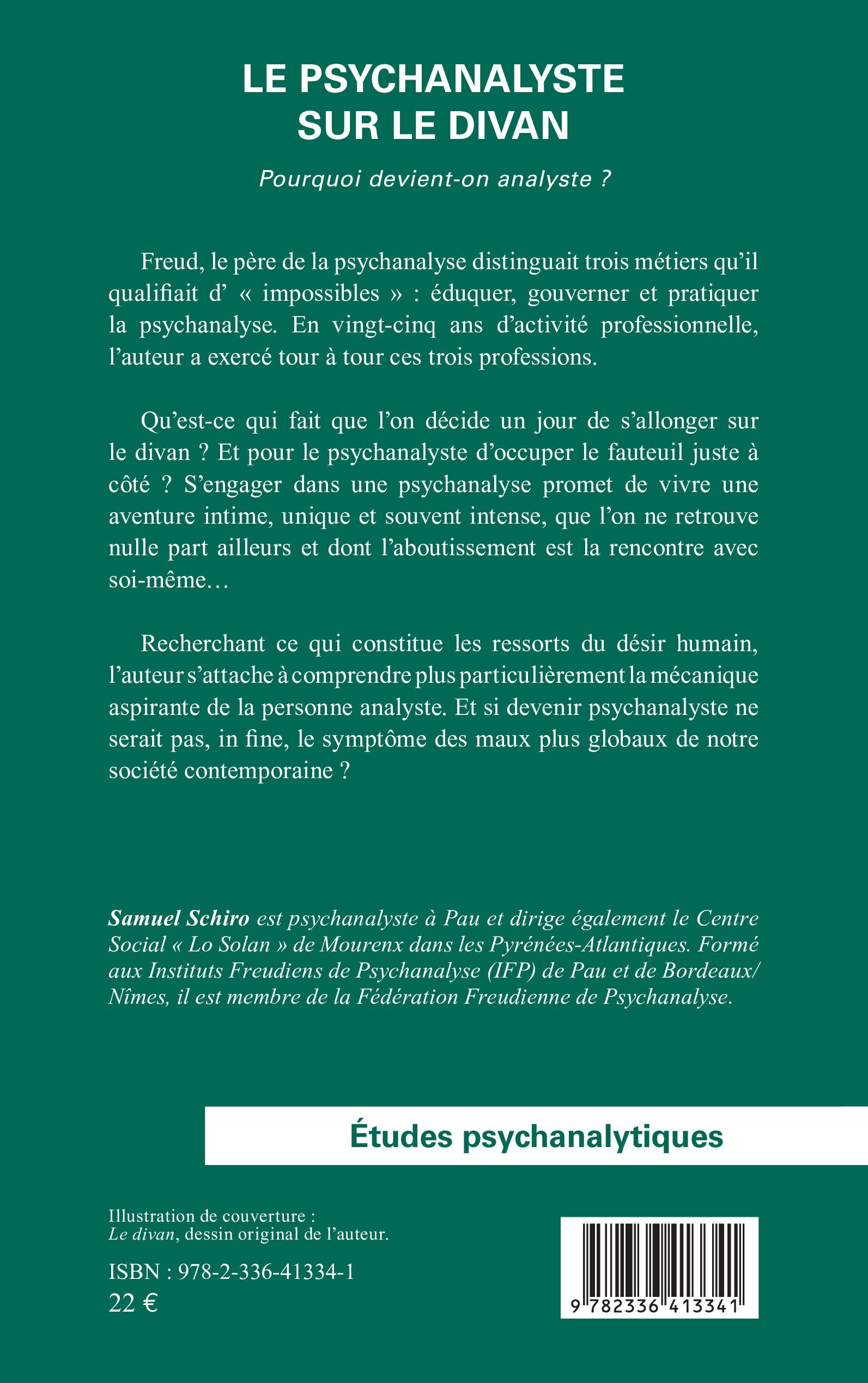 Le psychanalyste sur le divan - Samuel Schiro - L'HARMATTAN