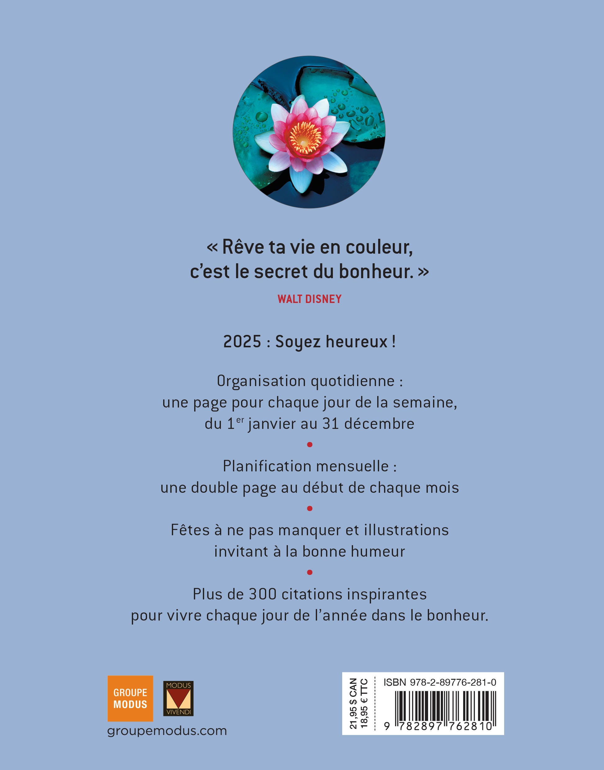 Bonheur - Agenda 2025 -  Collectif - MODUS VIVENDI