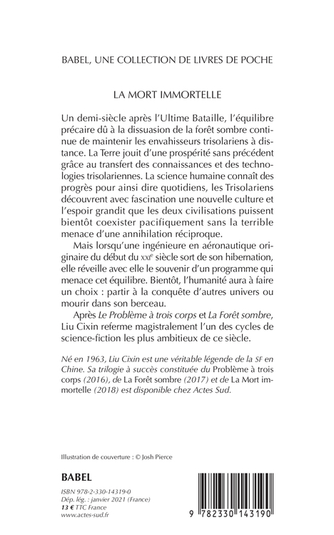 La Mort immortelle - Cixin Liu, Gwennaël Gaffric - ACTES SUD