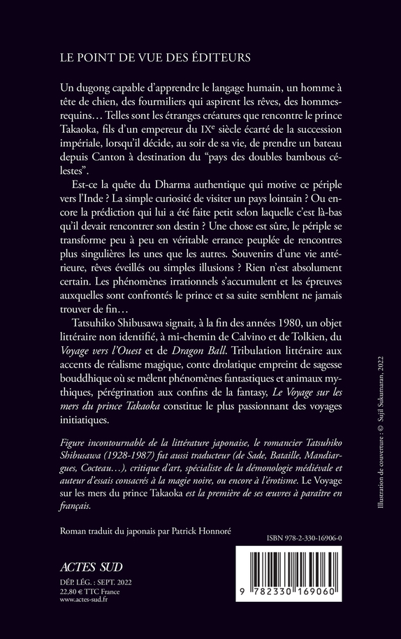 Le voyage sur les mers du prince Takaoka - Tatsuhiko Shibusawa, Patrick Honnoré - ACTES SUD