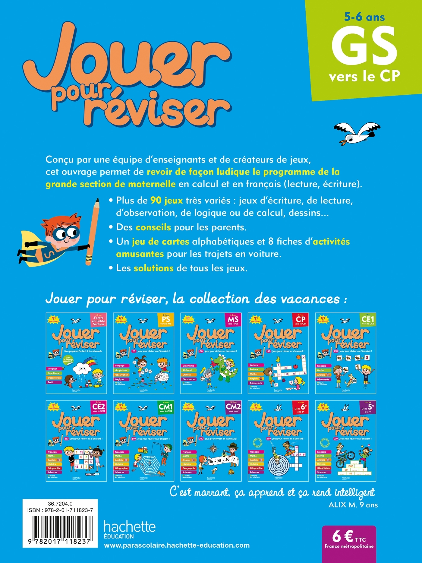 Jouer pour réviser - De la Grande Section au CP - Cahier de vacances 2024 - COLLECTIF/BONTE - HACHETTE EDUC